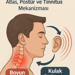 boyun ağrısı kaynaklı kulak çınlaması, yani servikojenik tinnitus adı verilen durumun, atlas (C1) hizasızlığı, boyun düzleşmesi, postür bozukluğu ve fasya gerginliği gibi faktörlerle ilişkili olabileceğini gösteriyor.