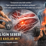 Fasya dokusunun kas sertliği, esnemeye rağmen sertlik hissi ve sporcularda görülen hareket kısıtlılığı ile ilişkisini anlatan görsel.